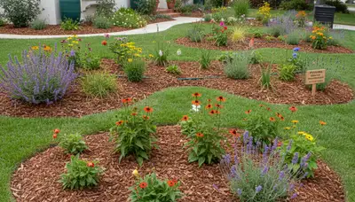 Organic garden beds with mulch and native plants by Chop Chop Landscaping in Pasadena, CA