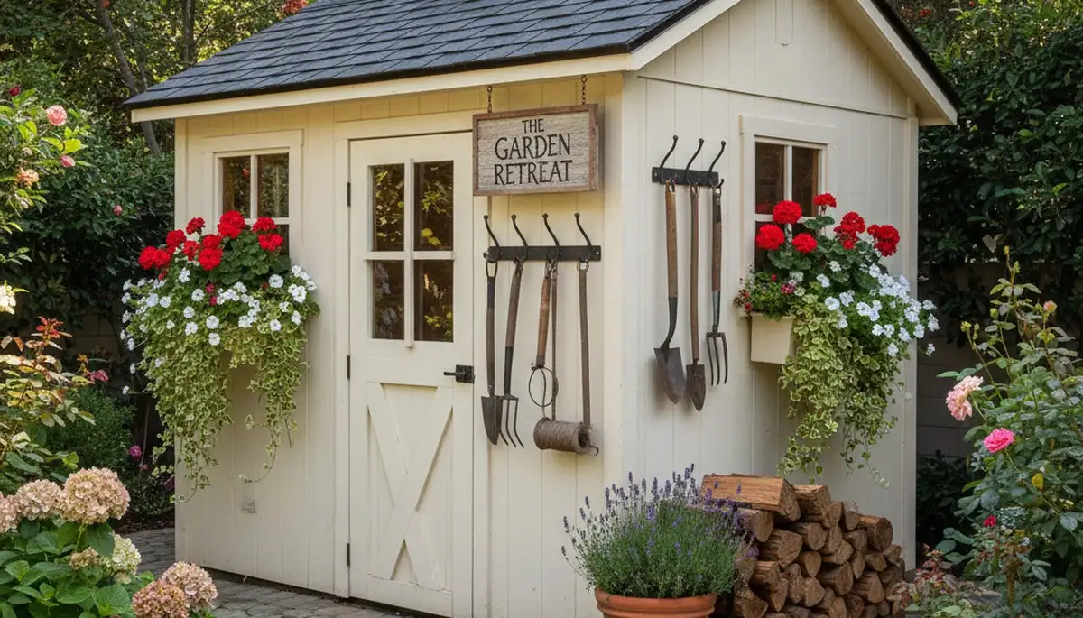 Decorative garden shed installation with integrated landscaping in Pasadena, CA by Chop Chop Landscaping