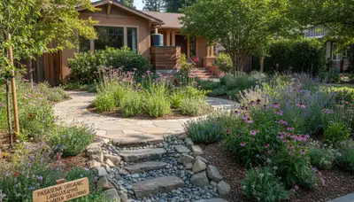 Eco-friendly rain garden and water management landscaping in Pasadena, CA by Chop Chop Landscaping