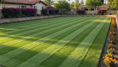 Professional lawn striping and clean edging by Pasadena, CA landscapers | Chop Chop Landscaping